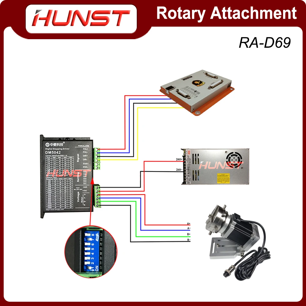 HUNST Rotary Attachment Diameter 69mm Device Fixture Gripper Three Chuck Rotary Worktable for Laser Marking Parts Machine