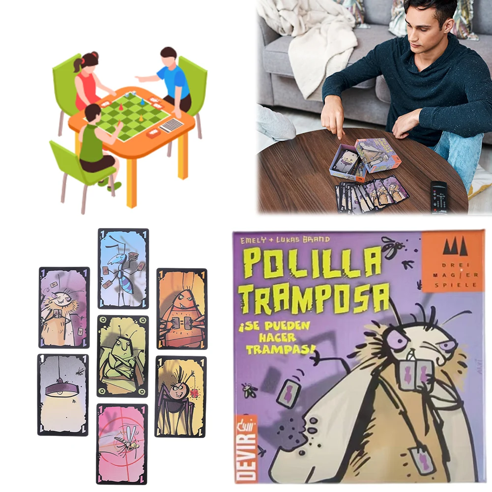 

Карточная игра Polilla Tramposa Royal Xiaoqiang Cheating Moth, настольная игра для отдыха, сборная настольная игра, карты, игра для покера и вечеринки
