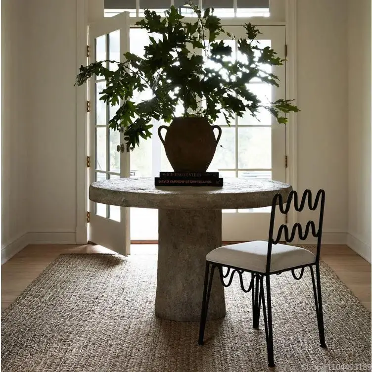 French Iron Dining Chair Designer Home Retro Wave Creative Dining Table Homestay Lounge Chair