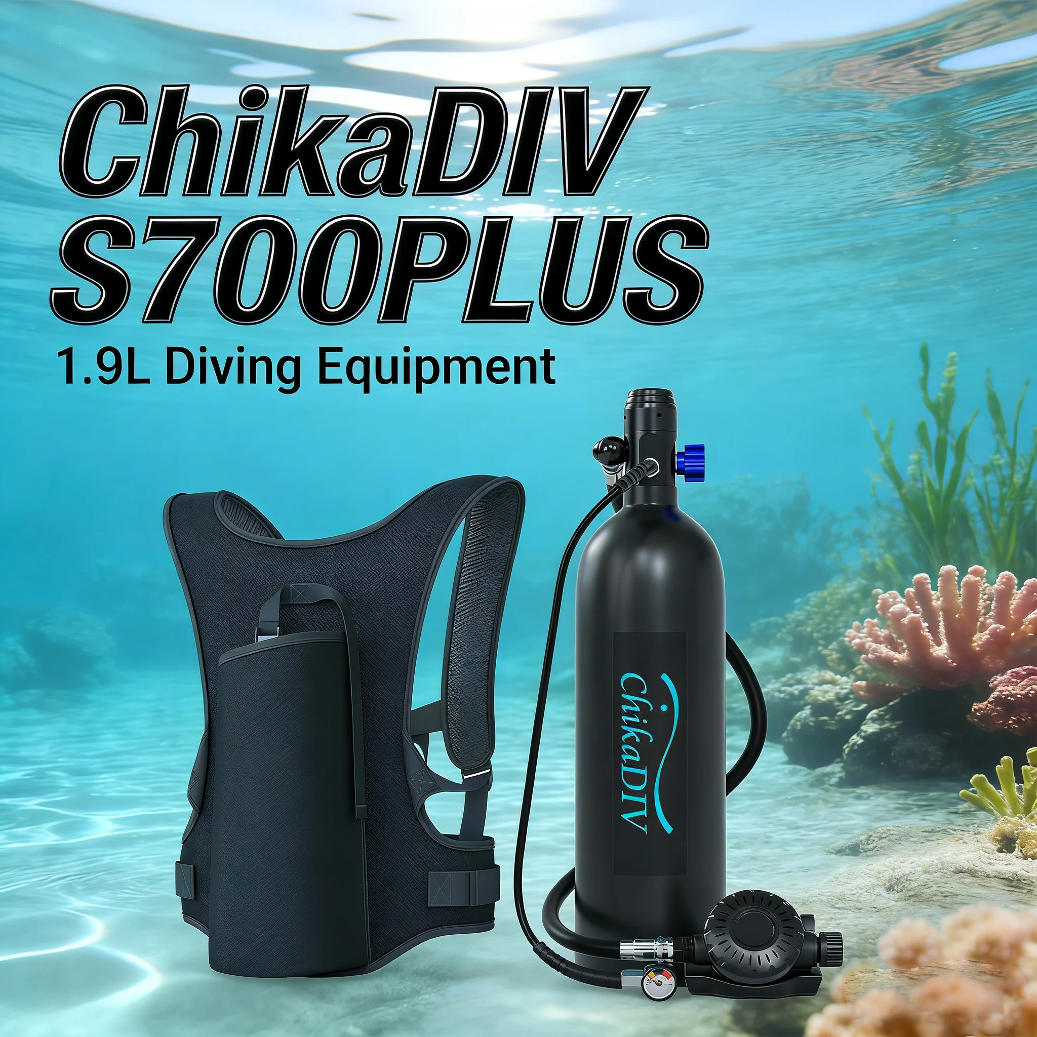 

Мини-баллон для дайвинга ChikaDIV 2L, портативный баллон для подводного плавания, оборудование для подводных исследований, путешествий на открытом воздухе, унисекс, в подарок.
