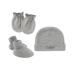 Baby Neugeborenen Baumwolle Hut Handschuhe Fuß abdeckung Set Neugeborenen Single Layer Kit für Baby Mädchen Jungen Geburt halten warme Kleidung