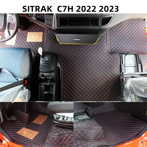 Floor Mats For SITRAK C7h 2022 2023 Automatic Tractor Truck Cab Fooot Pat Full 3D Surrounding Interior