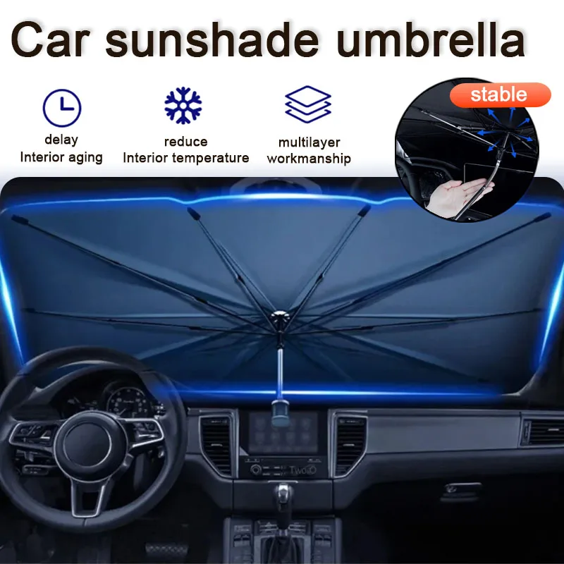 Multi Functional, Convenient, Heat-Insulating, Sunshade, Car Sunshade, UV Resistant, Foldable and Retractable Sunshade Umbrella