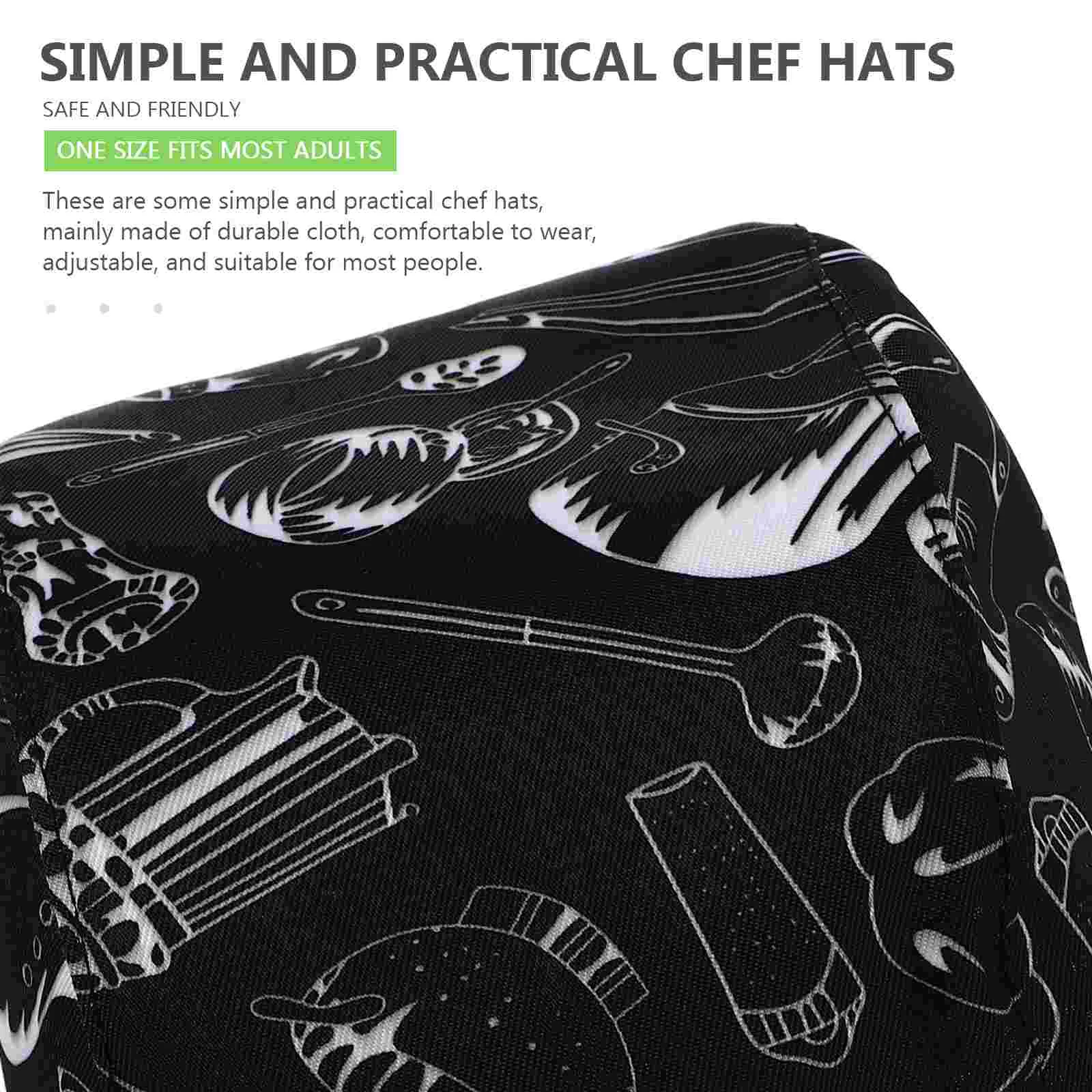 Food Service Cap for Women Chef Hat Ribbon Hats Kitchen Restaurant Black Fluffy