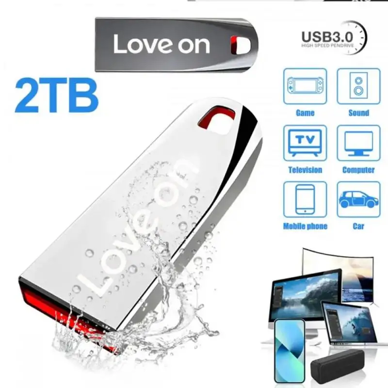 Pen Drive 2 TB USB 3.0 Flash Metal Drive 1TB Large Capacity High-Speed Transfer Storage Waterproof Memory U Disk Original