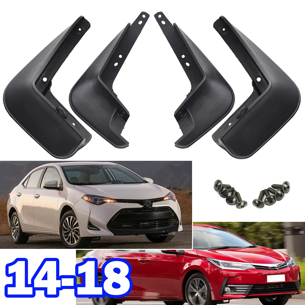 4x Mud Flaps For Toyota Corolla E170 E180 Sedan 2014 - 2018 Splash Guard Mudguards Front Rear Fender Car Styling 2015 2016 2017