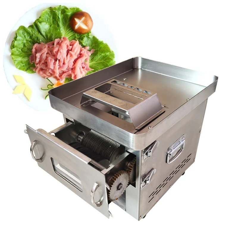 

850w Electric Commercial Meat Slicer Stainless Steel Slicer Wire Cutter Fully Automatic Meat Grinder Sliced Meat Cutting Machine