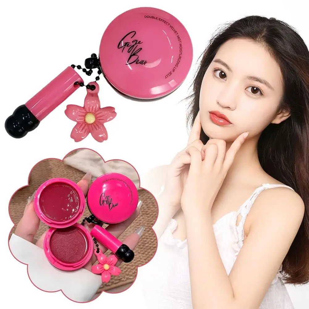 بلسم شفاه مزدوج التأثير غير لامع ولامع ملمع شفاه طبقة مزدوجة جيلي ملمع شفاه مرطب مثالي للطبقات N1Z0 #4