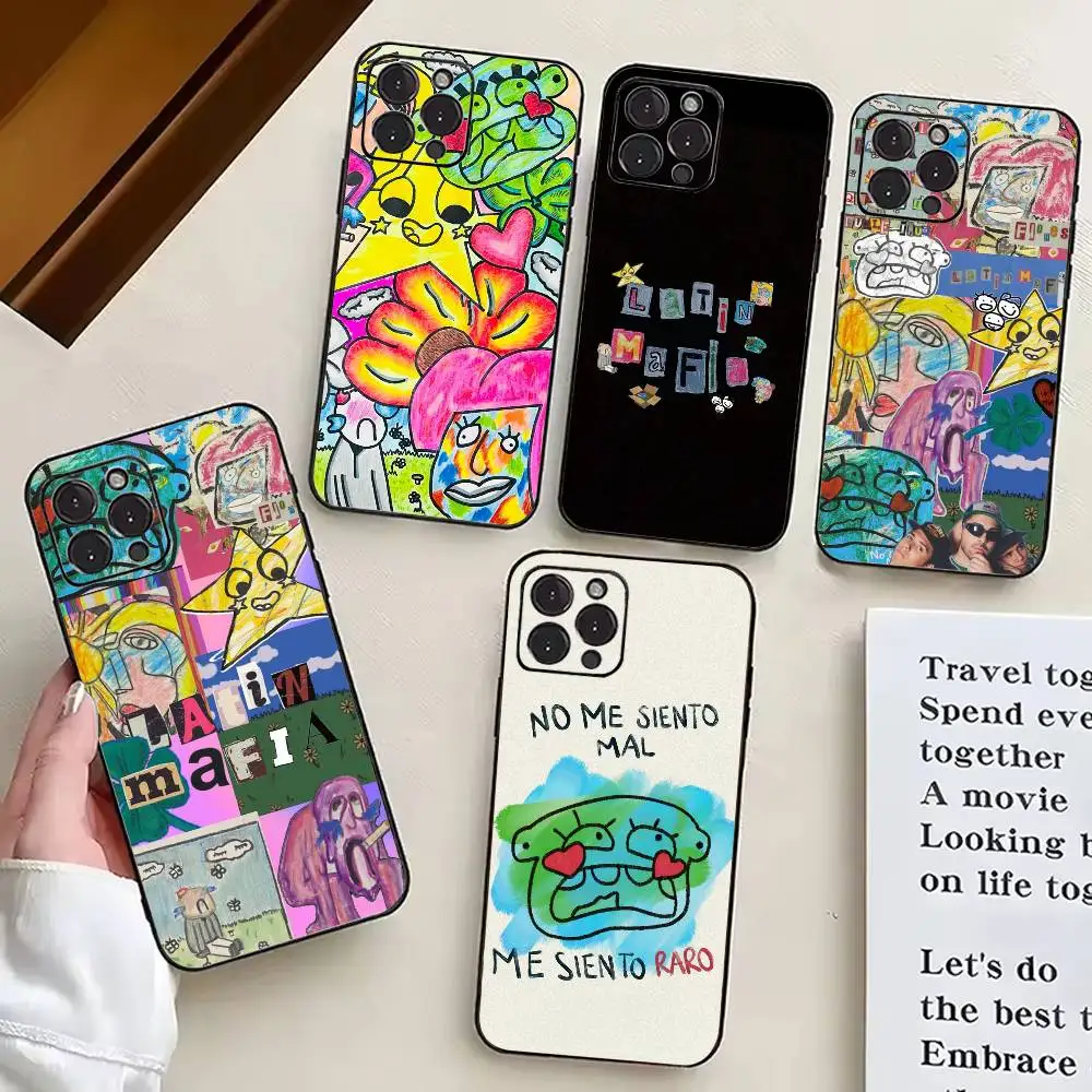 

L-Latin M-Mafia band Phone Case For iPhone 17,16,15,14,13,12,11 Plus,Pro Max,XS,Soft Silicone Black Cover