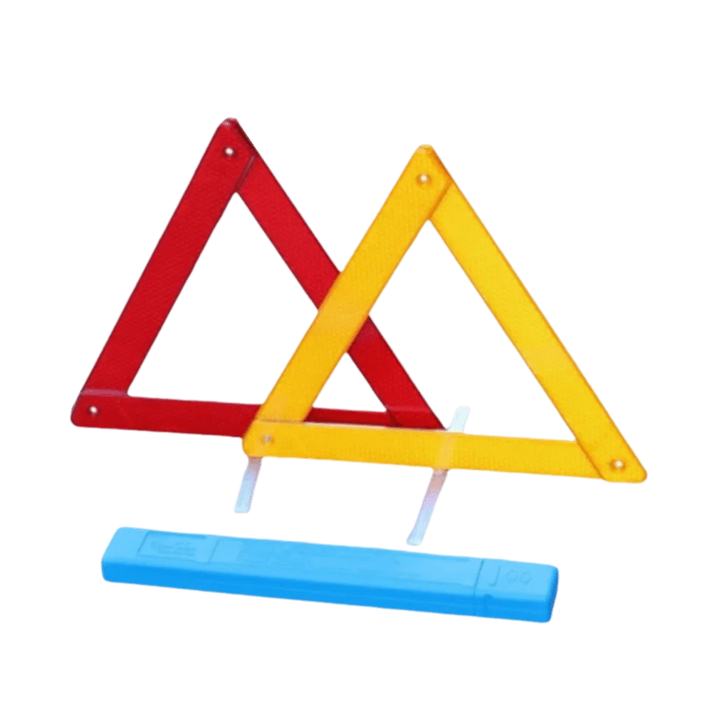 Picture 3: Reflective Emergency Warning Triangle Metal Bracket Folded Stop Sign Road Safety Device 2Pcs Set Foldable Safety Hazard Warning