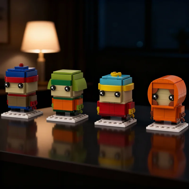 336pcs MOC South Park Brickheadz Model Building Blocks Tabletop Decor, Small Decor, Home Decor Bookshelf Display Gift For Adults