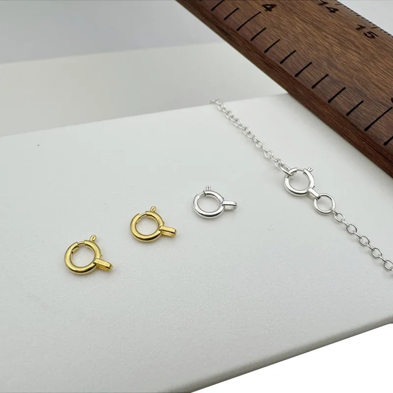 مشبك صلب من الفضة الإسترلينية QQ مع قفزة مغلقة ، إكسسوارات صناعة مجوهرات سهلة الاستخدام ، العثور على ، 5 ، 1 #4