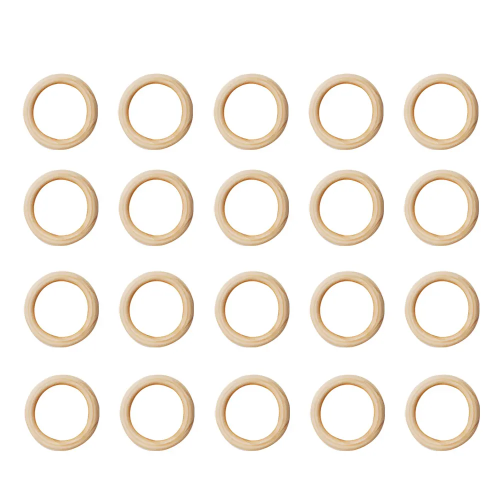 

50pcs Wooden Rings for DIY Craft Unfinished Wood Smooth Durable Jewelry Making Christmas naments Buckle Accessories