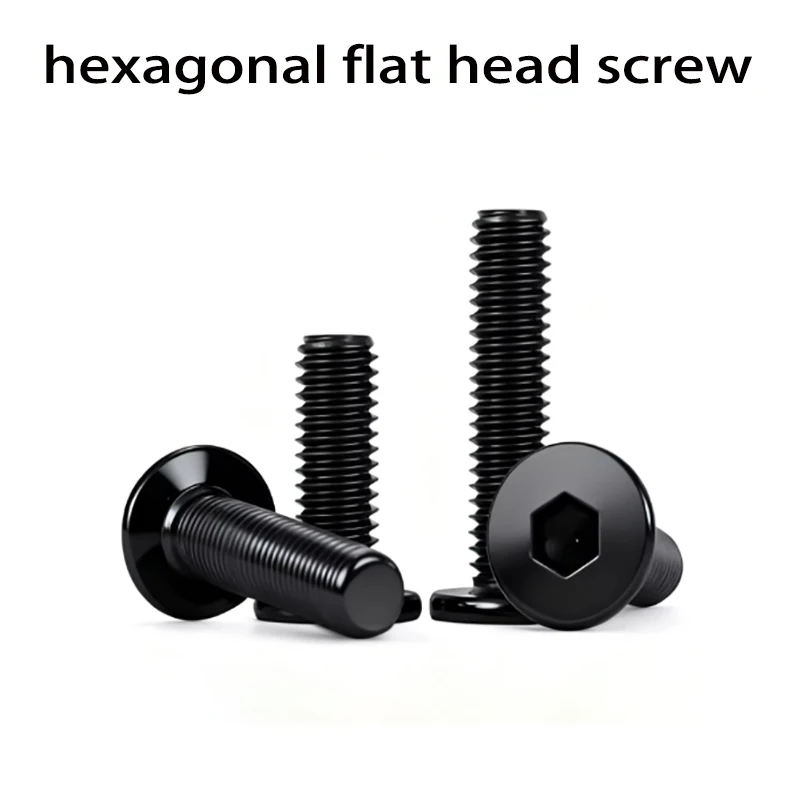 CM M6 M8 M10 M12  Black 304 Stainless Steel Allen Hexagon Ultrathin Head Bolt Hex Socket Ultra Thin Flat Wafer Head Screw