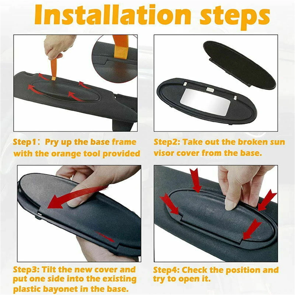 

for Porsche 911 996/997 New Sun Visor Mirror Cover Black for Boxster for Cayman 986/987 99670142102 Accessories