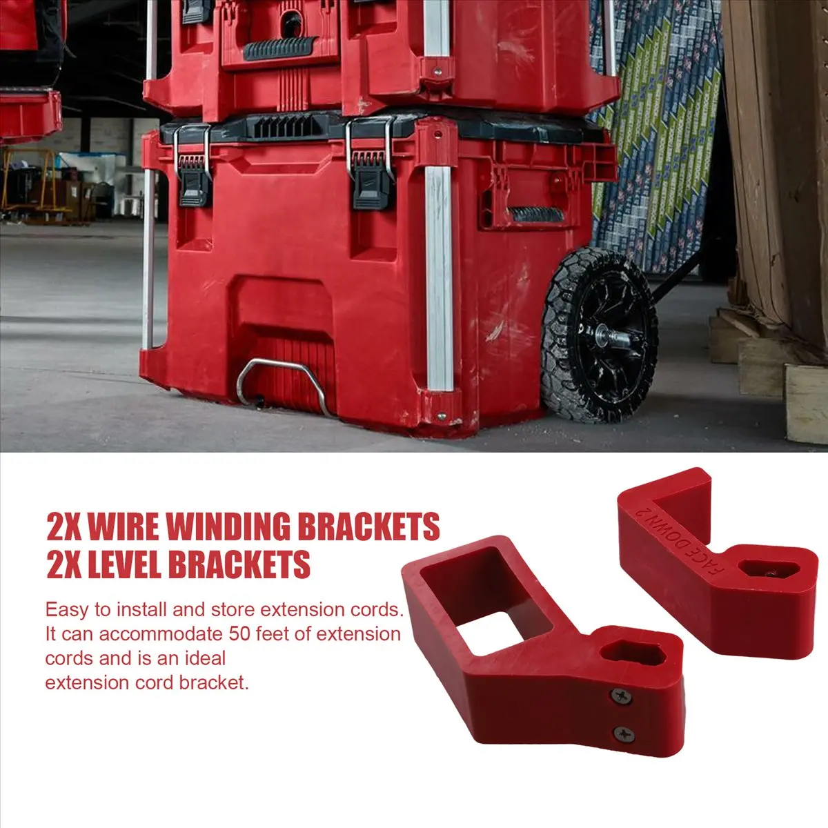 

Держатель-органайзер для удлинителя A23PBG для системы инструментов Milwaukee Packout, вмещает удлинитель длиной до 50 футов, красный цвет.