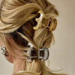 Women Clip Small Metal Hair Claw Clips Personality Nonslip Gold Color Jaw Hair Clamps for Women Strong Hold Hair T014