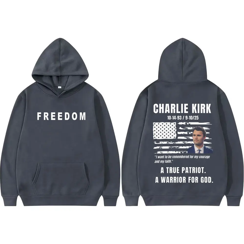 باتريوت أمريكي حقيقي محارب حقيقي لله تشارلي كيرك هوديس الرجال النساء موضة خمر القوطية هوديي بلوزات رائجة البيع #3