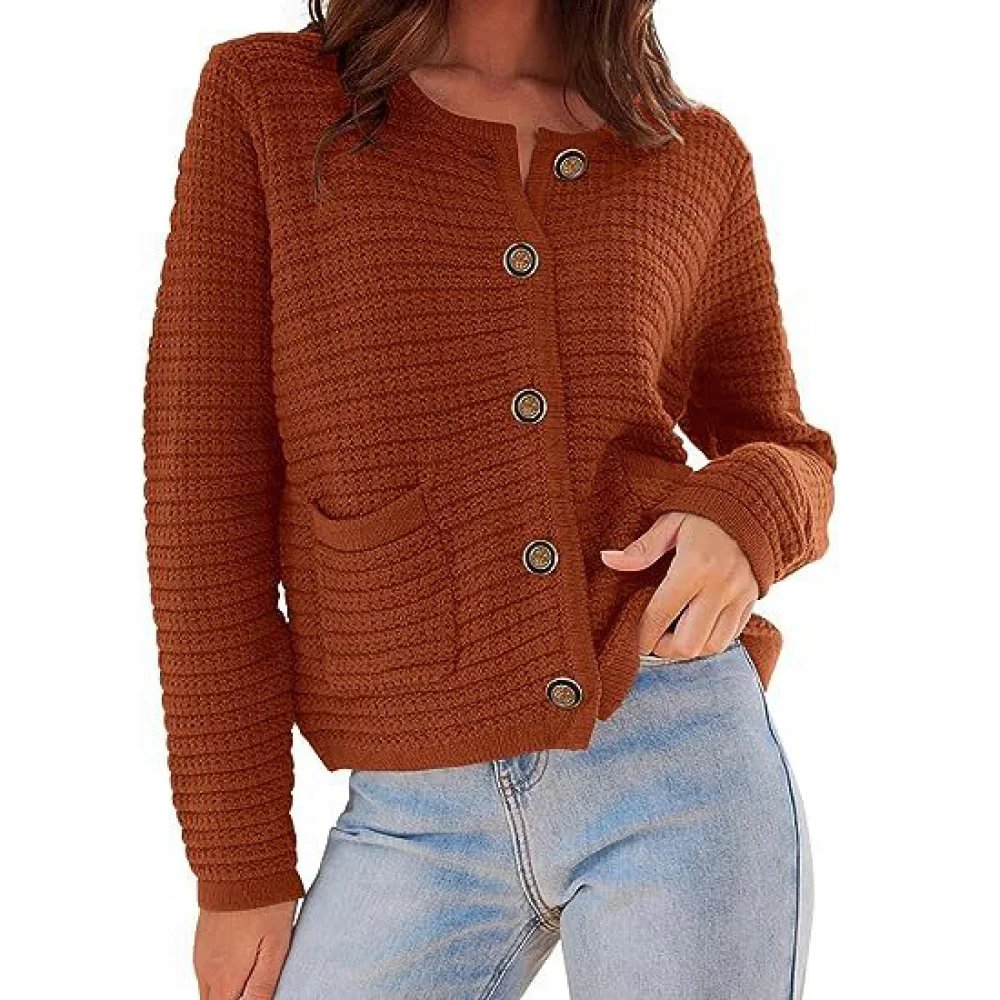 Women's Knit Cardigan Sweaters Casual Long Sleeve Open Front Button Down Trendy Jackets Outerwear for Christmas Gift