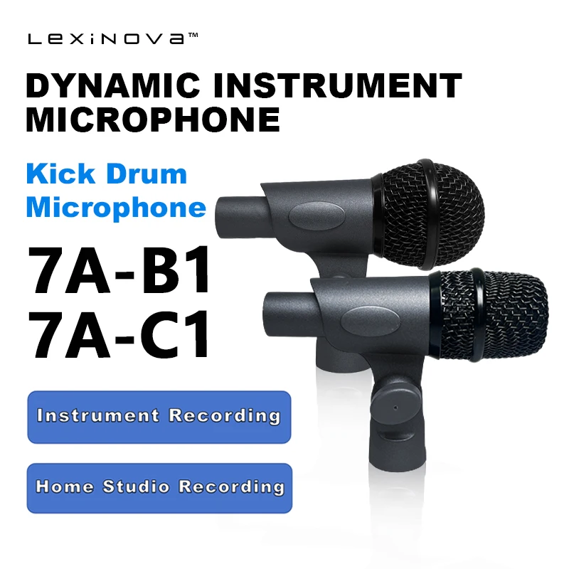 

B1 + C1 Набор динамических инструментальных микрофонов, 2 шт., профессиональный класс, бас-барабан, проводной микрофон, разъем XLR для записи и выступлений