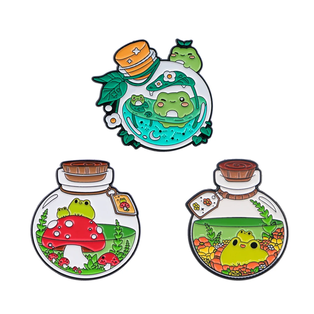 

Cartoon Frogs Soft Enamel Pin Cute Children Brooch for Clothes Lapel Pins for Backpack Badges on Bags Accessories Gifts