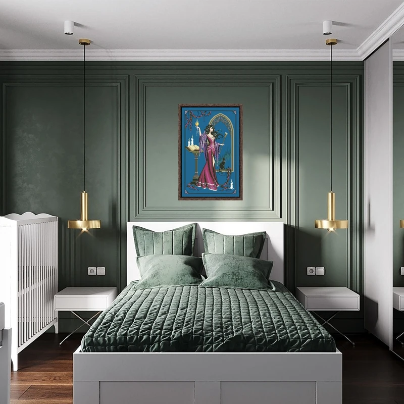 

Волшебник набор для вышивки крестом женская фея бусина Аида ткань 18ct 14ct 11ct джинсовый синий холст хлопковые нитки наборы для вышивания DIY