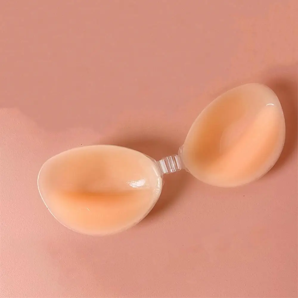 1Pair Silicone Bra Invisible Push Up Sexy Strapless Bra Stealth Adhesive Backless Breast Enhancer For Women Lady Nipple Cover