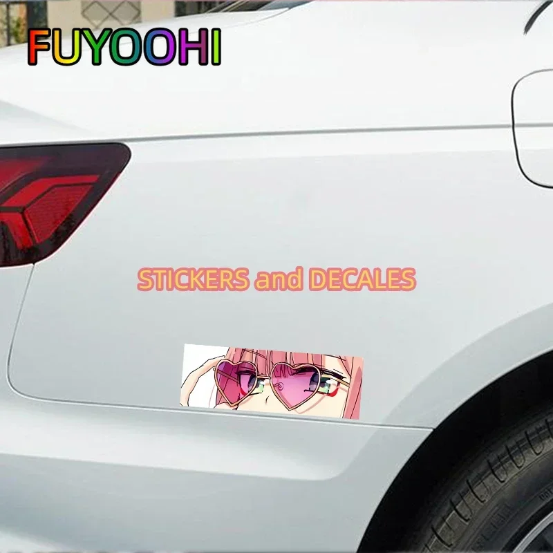 FUYOOHI أنيمي Peeker صفر اثنين ملصقات السيارات واقية من الشمس مقاوم للماء لوح التزلج مرآة الرؤية الخلفية ملصق حائط من الفينيل لسيارات الدفع الرباعي JDM RV