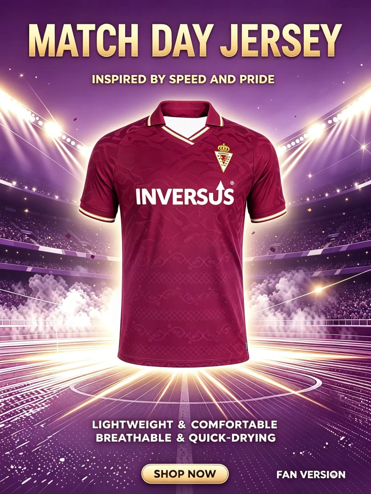 2026 New Murcia 3D Printed Football Jersey Men's Summer Breathable Quick Drying Short Sleeved T-shirt Family Kids Tees Clothing