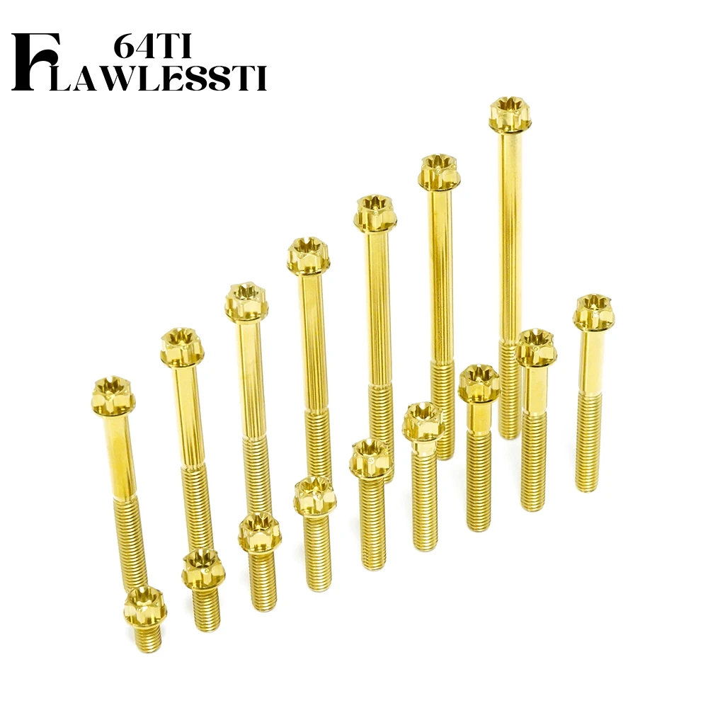 FLAWLESSTI M6×10-90 mm Gr5 Titanium Bolts Crankcase Engine Clutch Bolts For Xmax 300 Tmax 560 Vespa Sprint 150 Primavera 150