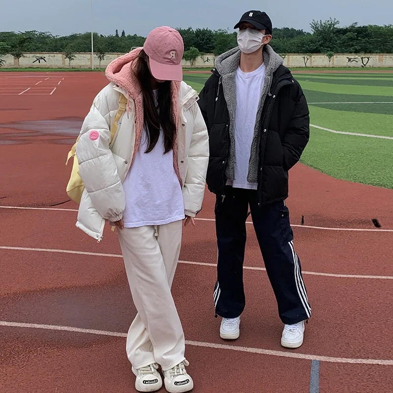 جديد النساء الملابس وهمية قطعتين أسفل سترة قطن الشتاء سميكة الدافئة وسادة مبطنة الإناث الكورية مقنعين باركر ملابس قطنية #2