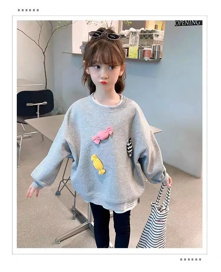 Koreanische Version Kleidung Baby Mädchen Langarm Kinder Neue Frühherbst-Sweatshirts Niedliche Bedruckte Pullover Kinder Freizeitkleidung – Detail 16