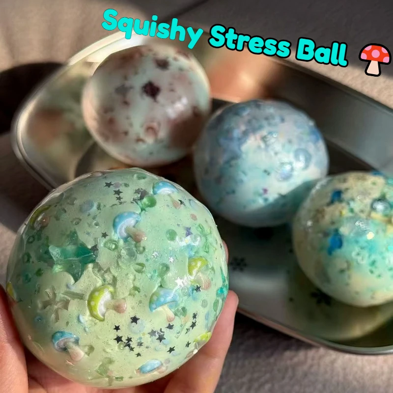 Crunchy Creamy Dough Squeeze Ball, Crispy Block‑Filled ASMR Squishy Fidget Stress Toy for Adults
