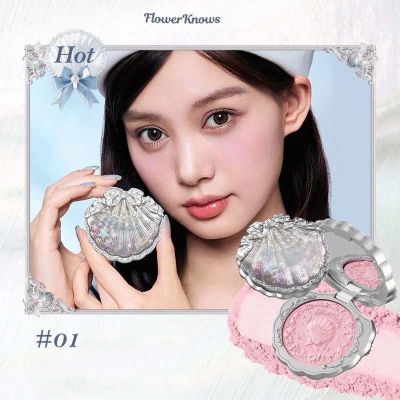 Flower Knows Makeup Set Swan Ballet Concealer Palette Embossed Blusher Shine Lipstick Kit With Bag THE SWEETIE BEAR Bunny Garden