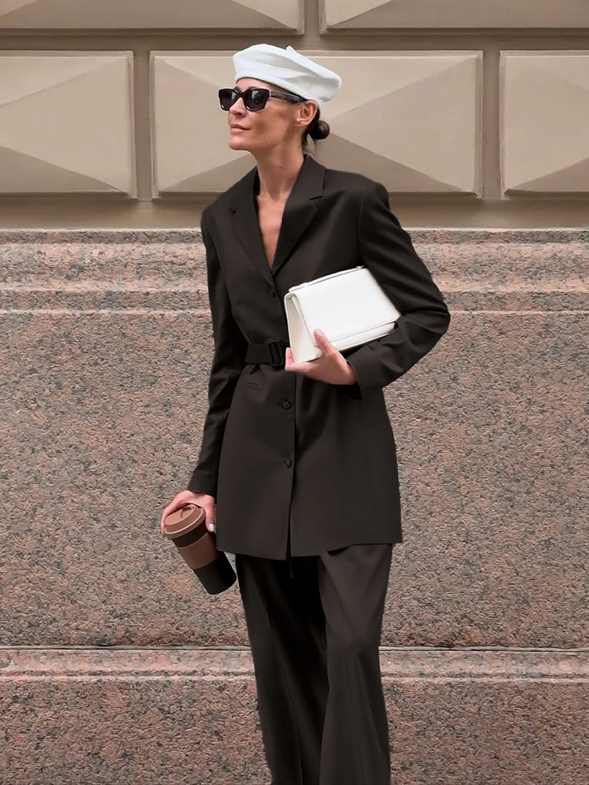 

Martahqiqi Fashion Women Nightgowns Set Sexy Turn-Down Pajamas Long Sleeve Sleepwear Pants Winter Female Nightwear 2 Piece Suit