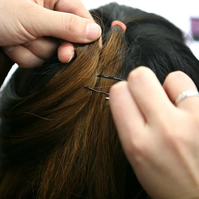 Horquillas negras de piezas para mujer, horquillas para el pelo para mujer, horquillas invisibles onduladas y rizadas, horquilla desechable, pasador para el pelo, 60/240