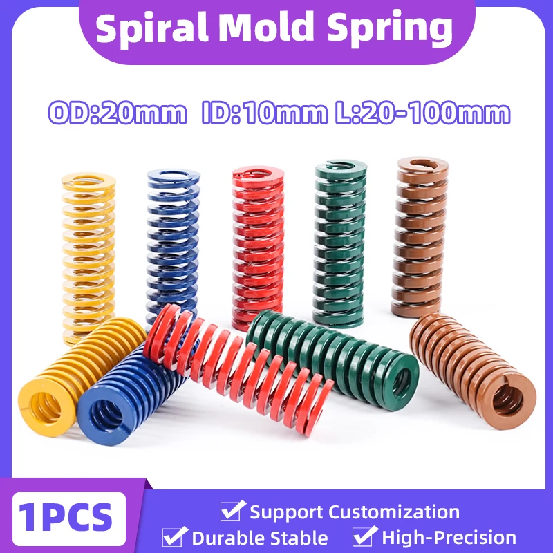 

Creamily 1PCS Die Mold Spring Spiral Stamping Compression Mould Die Spring Outer Diameter=20mm Internal Diameter=10mm L=20-100mm