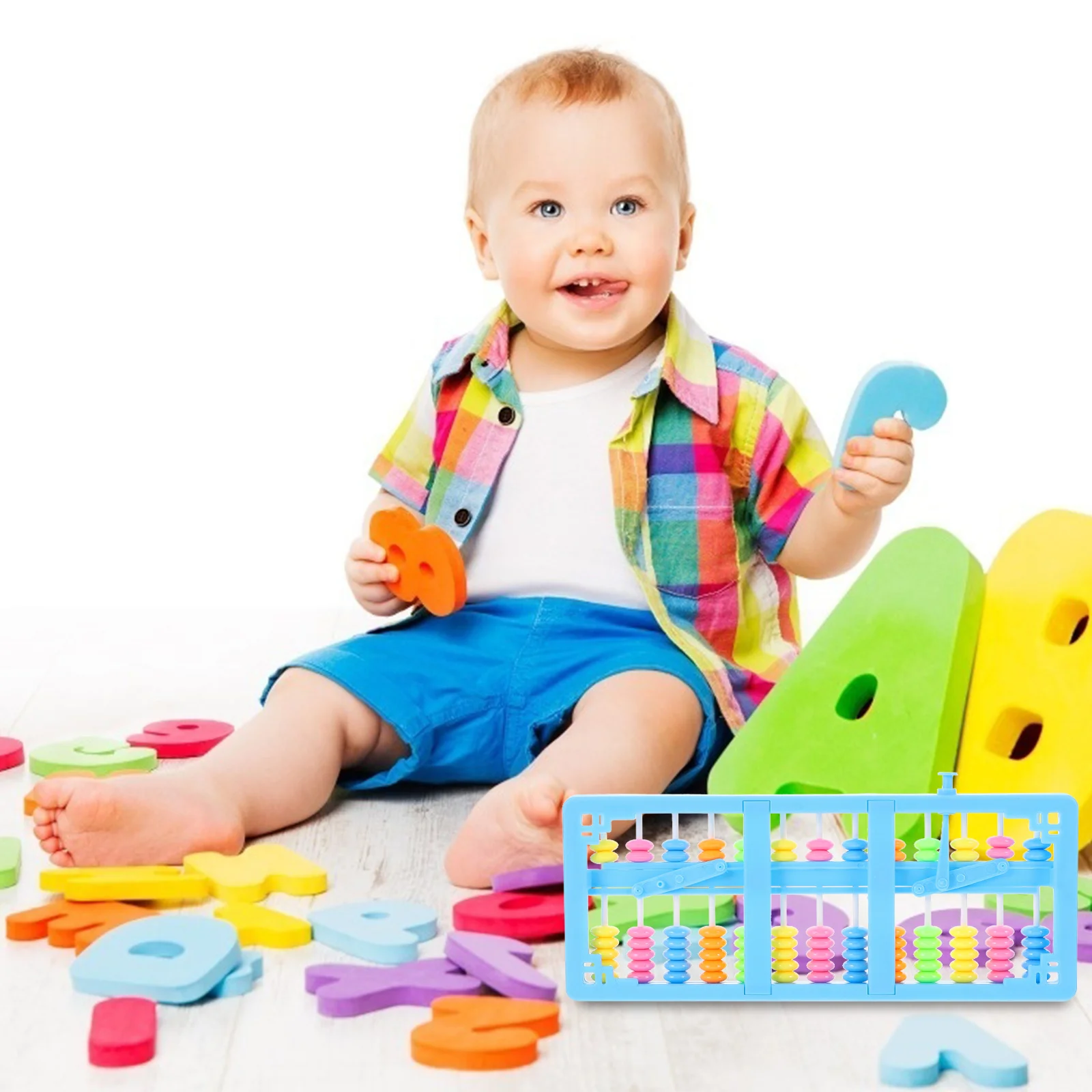 13 cifre perline colorate strumento di calcolo dell'abaco in plastica strumento di conteggio della calcolatrice dell'attività cerebrale per l'apprendimento precoce della matematica