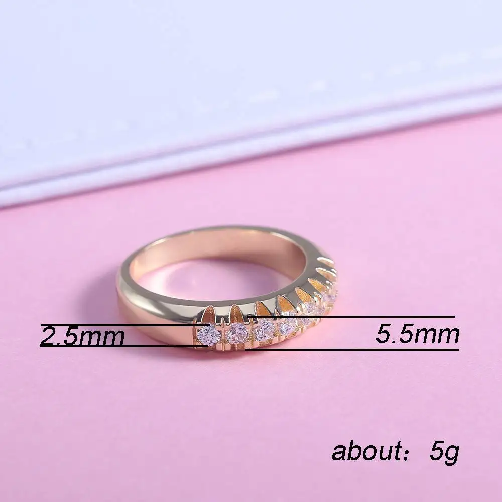 Huitan High Quality Office Lady Accessories Rings Golden Color Halo Micro Paved Casual Style Female Jewel With Size 6-10 2019