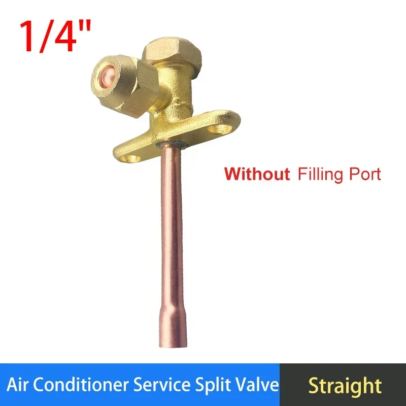 100개/CTN 1/4" 직선 엘보 AC 에어컨 부품 서비스 밸브