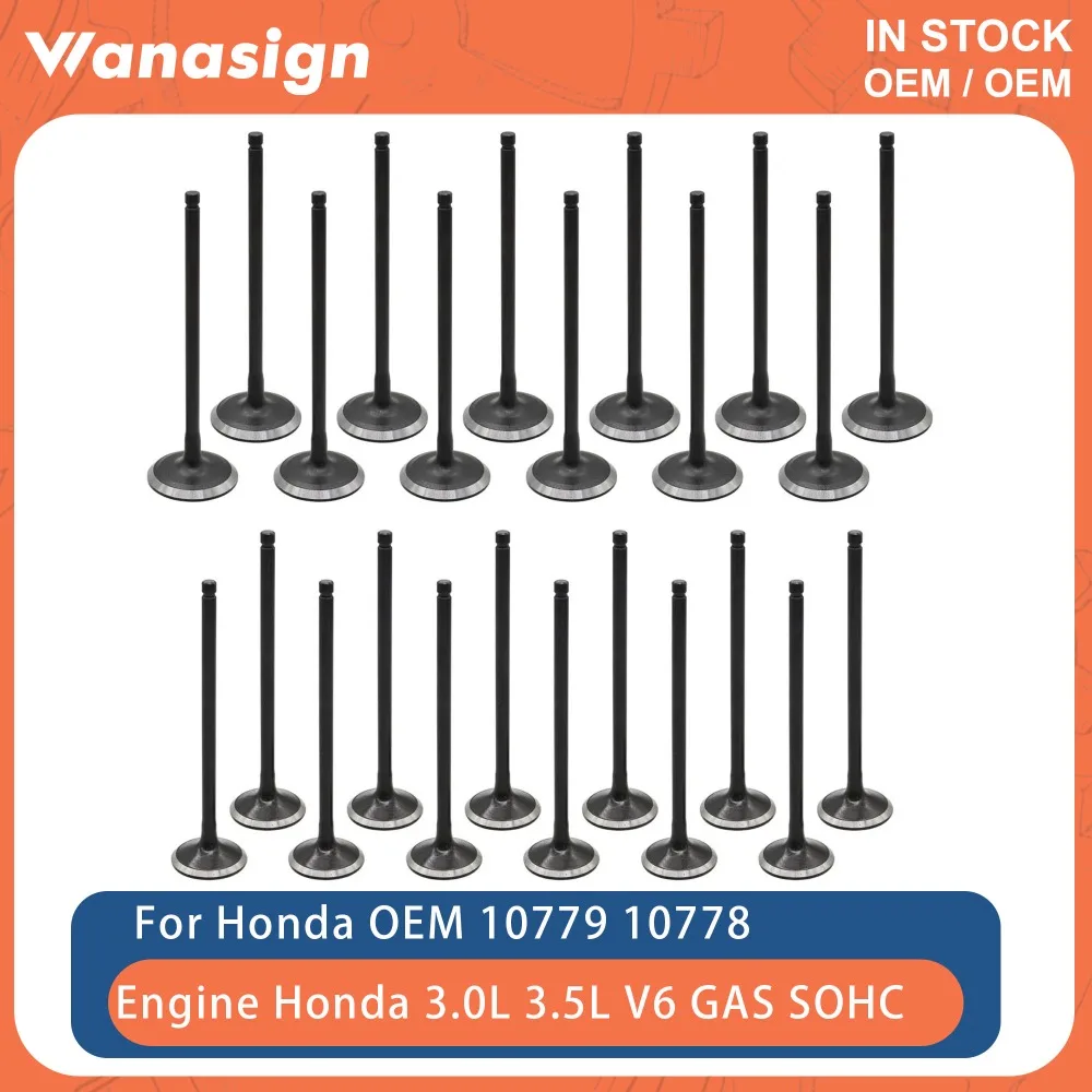

24PCS Engine Intake Exhaust Valve Set Fit 3.0 3.2 3.5 L For Honda Accord Saturn Acura CL 3.0L 3.2L 3.5L V6 GAS 00-15 10779 10778