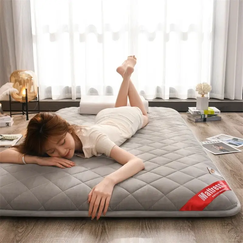 Folding Bed Mattress Topper for Sleeping Non-Slip Floor Mattress Solid Thicken Topper Breathable and Skin-Friendly