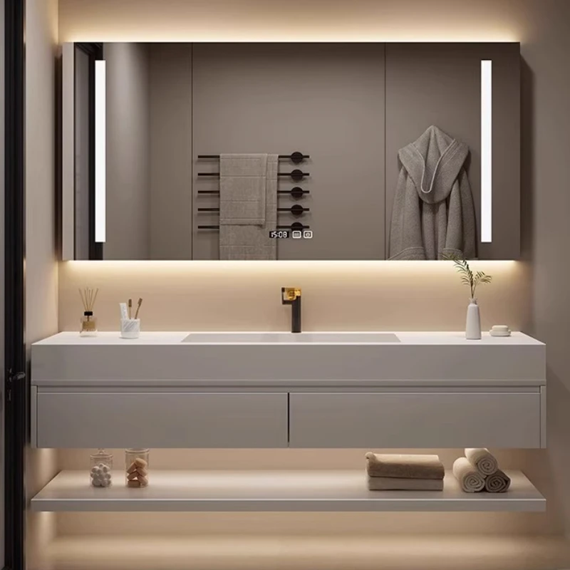 خزانة حمام فاخرة خفيفة، عرض بالوعة، ديكورات موفرة للمساحة، خزانة للعناية بالبشرة، أثاث غرفة المعيشة، أرشيفادوريس