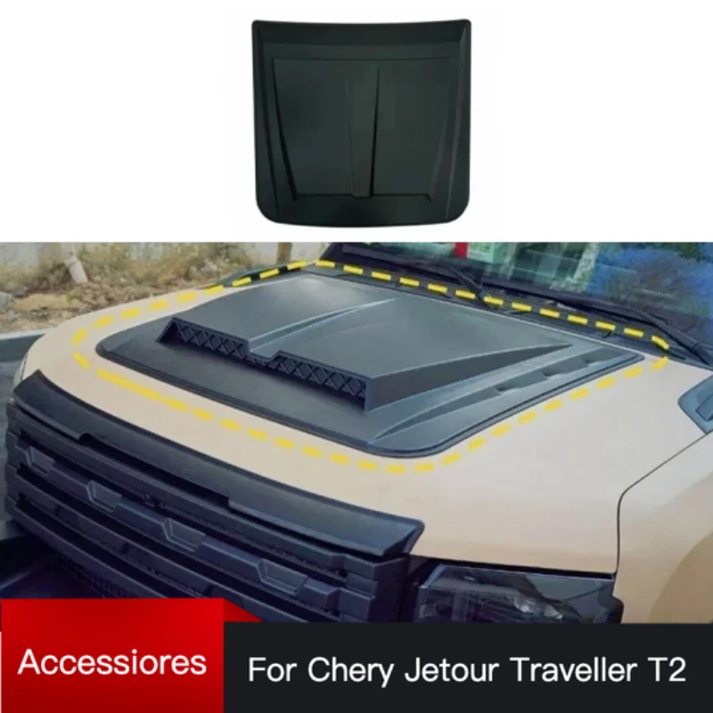 

Car Front Hood Cover Fit for cherry JETOUR Traveler T2 2023 2024 City Hunter Kit Modified Hood Cover Auto Exterior Trim Parts