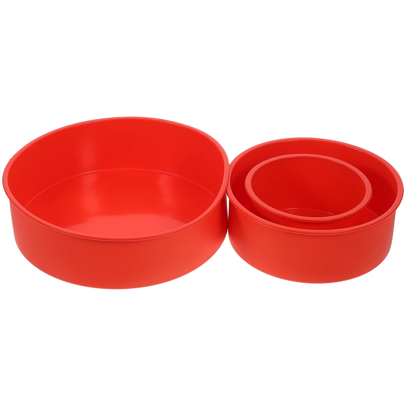 

3pcs Round Silicone Cake Molds DIY Baking Tools Easy Clean Compact Light Weight Red Small Pans Kitchen Bakeware