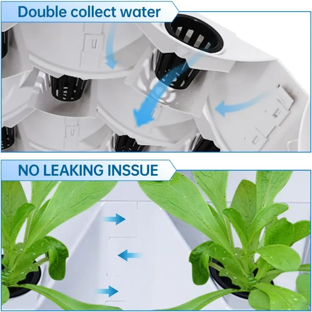 Hydroponic Planting System, DIY Hydroponic Farm Equipment for Aerosol Cultivation,equipped with A Water Replenishment Pump Timer