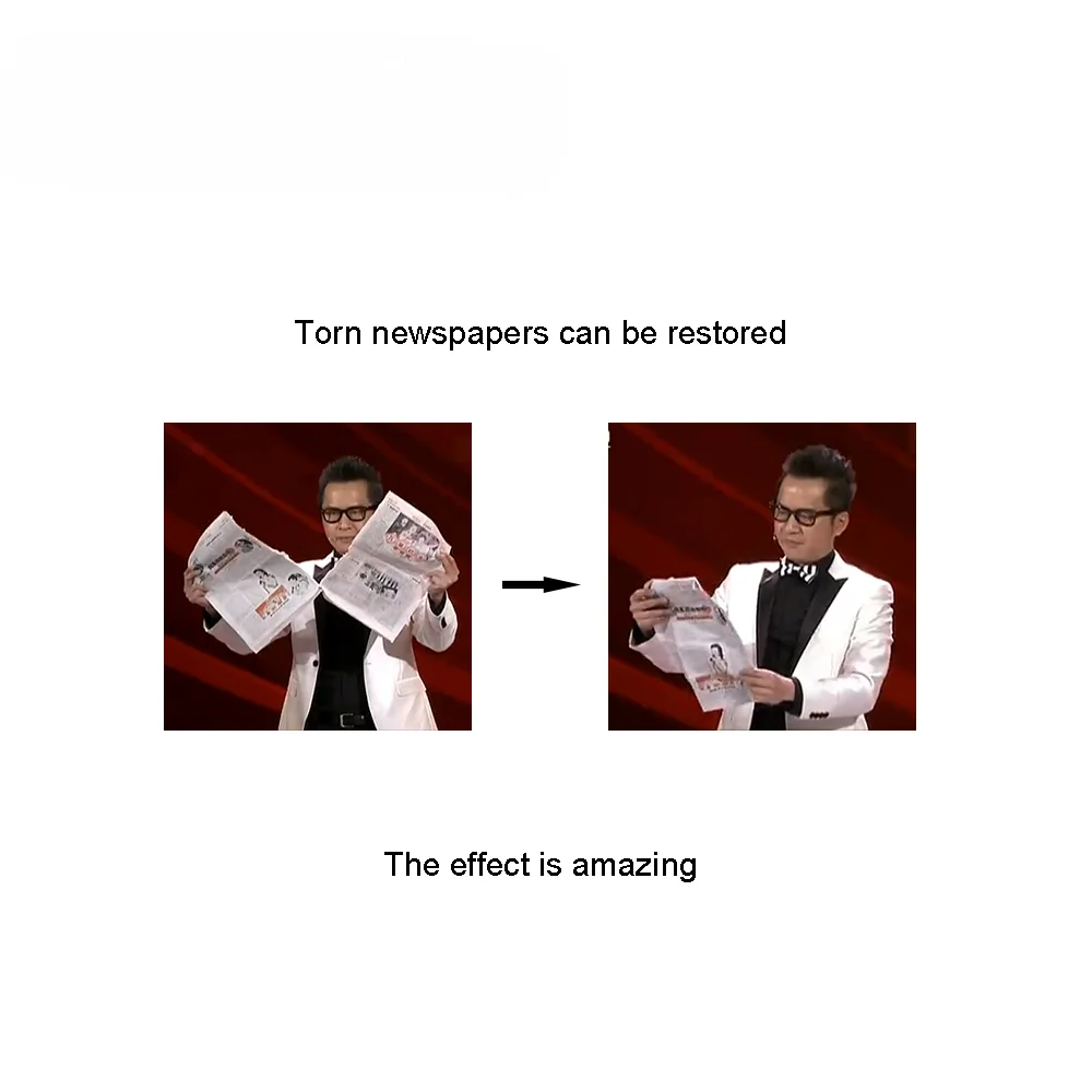 Stage Magic Props Lacerated Newspaper Restored Tricks Accessories Gimmick Toys For Beginners