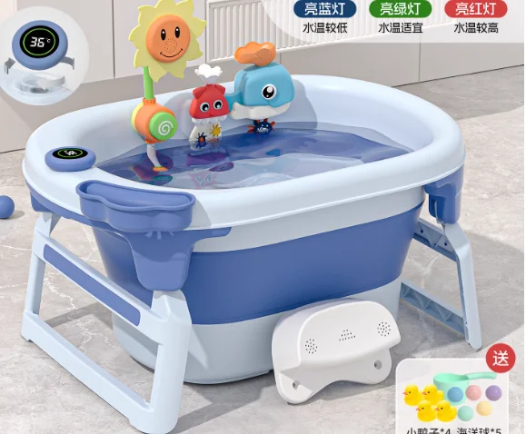 6gift Foldable baby tubs newbaby tubs bucket double bath bucket folding up baby swiming