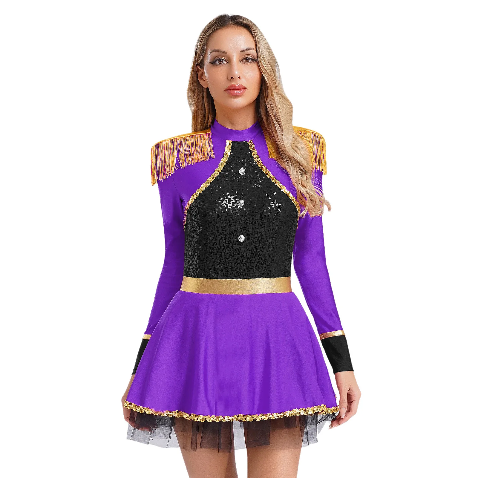 

Halloween Circus Ringmaster Performance Dress Adult Women Honor Guard Magician Carnival Party Role Play Stage Showing Outfits