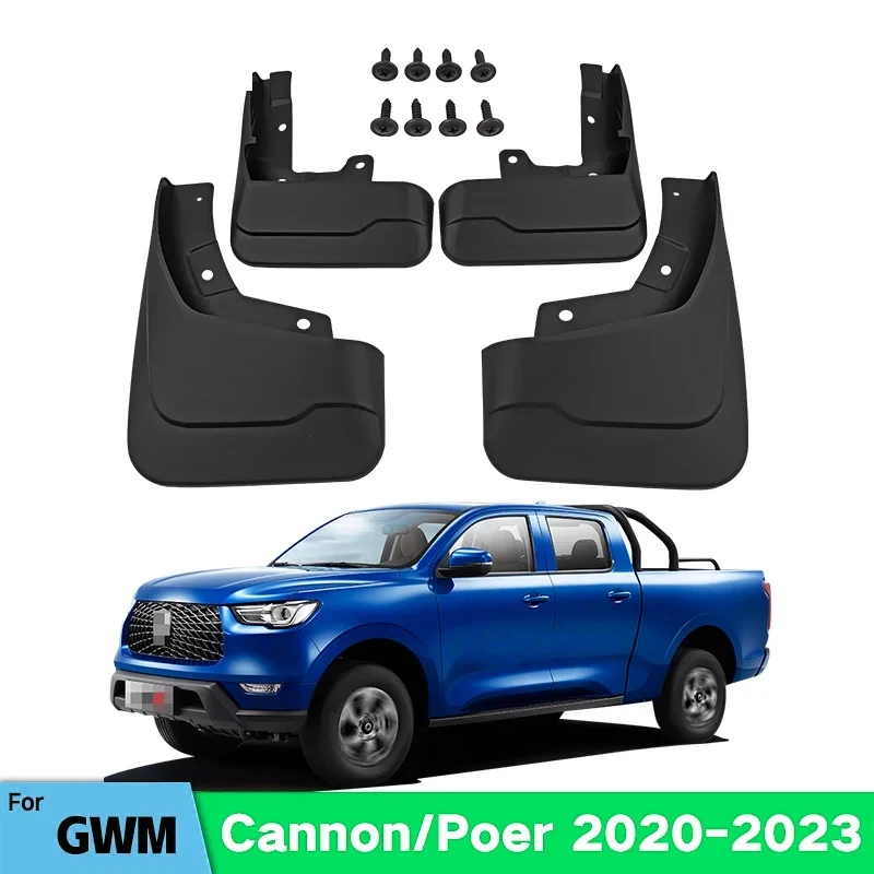 MudFlaps For Great Wall Cannon GWM Poer Ute 2020-2023 Mud Splash Guard Mudguards Front Rear Fender Auto Styline Car Accessories